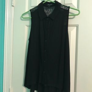Black button down tank top